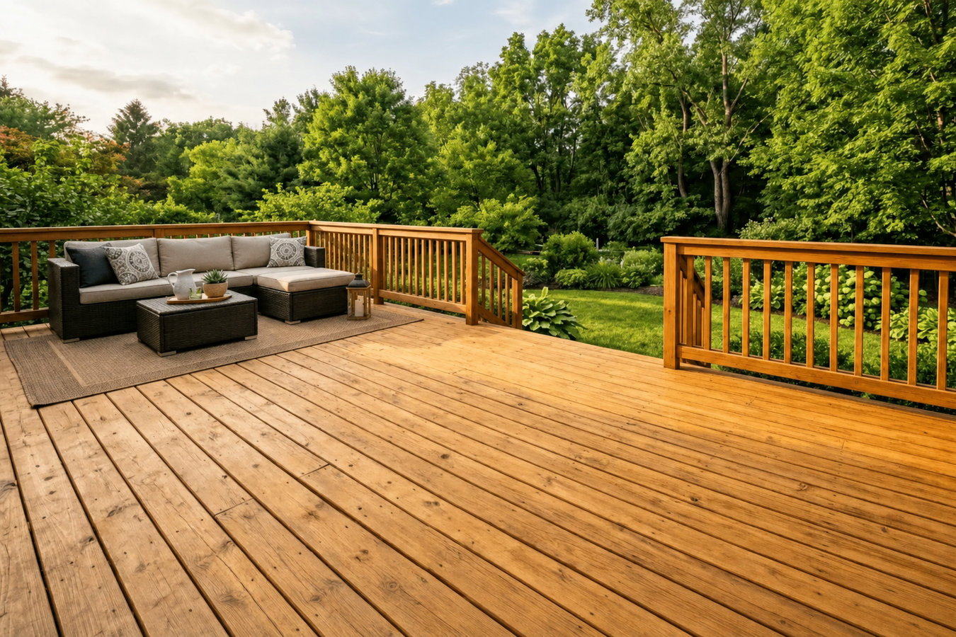 Cedar wood deck construction in Tulare, CA